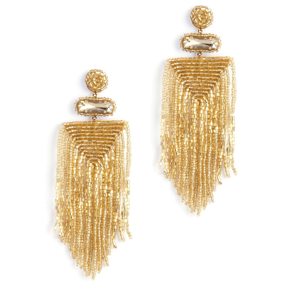 Deepa Gurnani Beaded Gold Jody Earrings